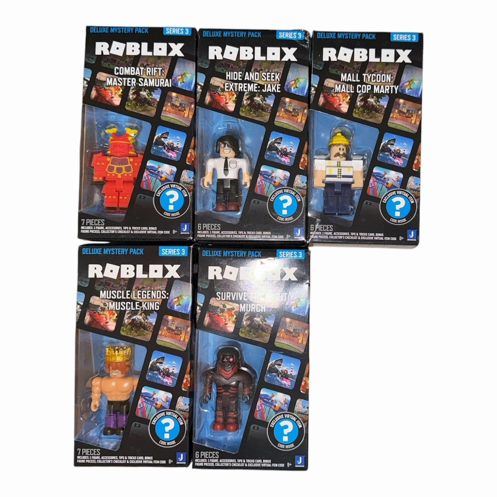 Roblox Deluxe Mystery Pack Series 3 Lot 5 Figures Master Samurai Muscle King NEW